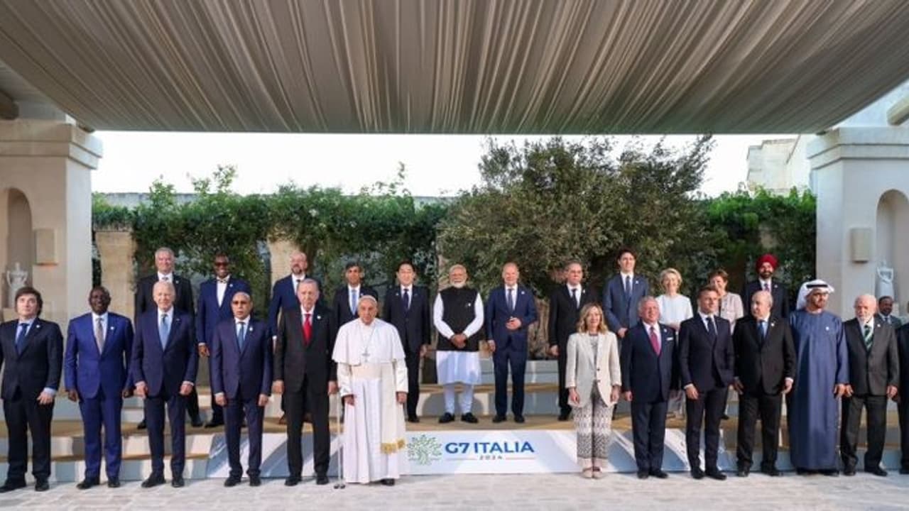 'Proud moment for Bharat': PM Modi at centre of G7 Summit family photo, Biden below sparks online buzz (WATCH)