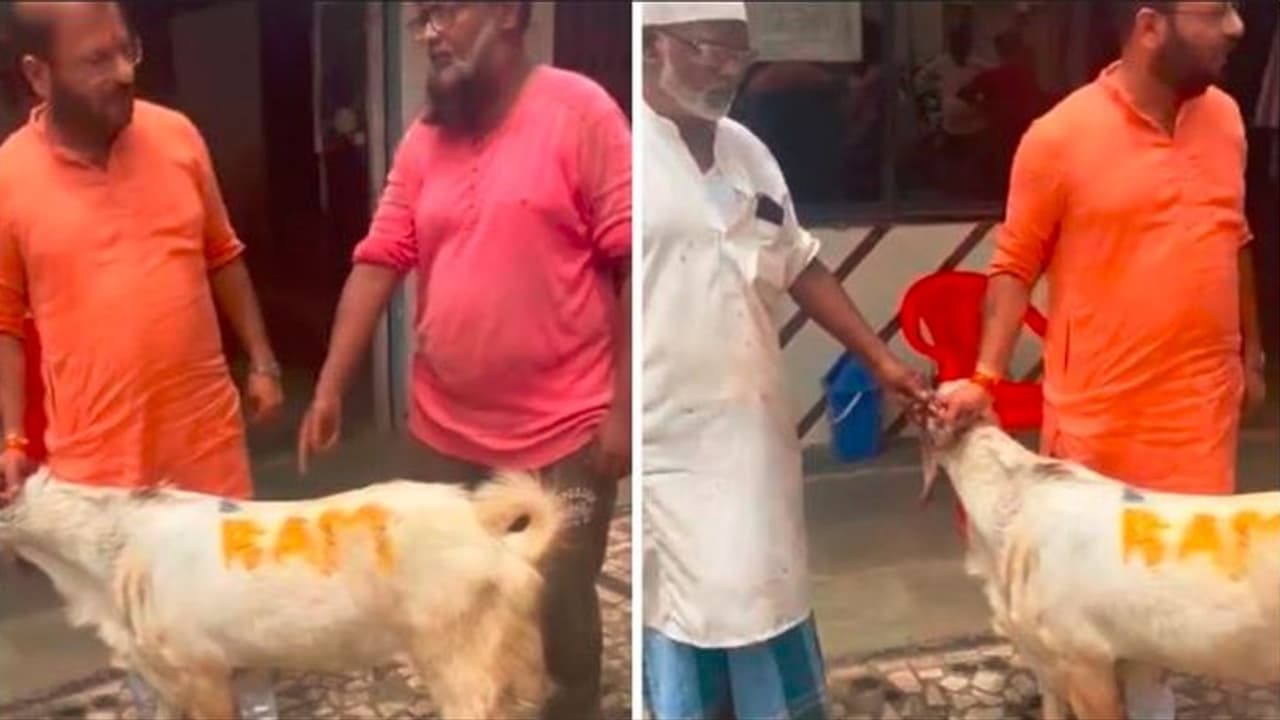 ಬಕ್ರೀದ್ ಕುರ್ಬಾನಿಗೆ ತಂದ ಮೇಕೆ ಮೇಲೆ ರಾಮನ ಹೆಸರು : ಸಿಟ್ಟಿಗೆದ್ದ ಜನ, ಮಾಂಸದಂಗಡಿ ಮಾಲೀಕನ ಬಂಧನ