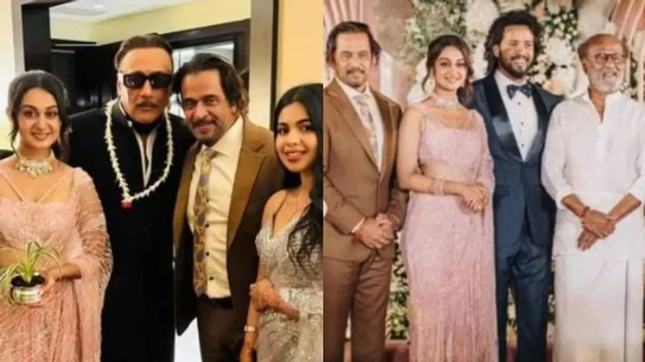 Aishwarya Arjun Umapathy Ramaiah wedding reception: Rajinikanth, Jackie Shroff, Vijay Vijay Sethupathi attend Aishwarya Arjun Umapathy Ramaiah wedding reception: Rajinikanth, Jackie Shroff, Vijay Vijay Sethupathi attend