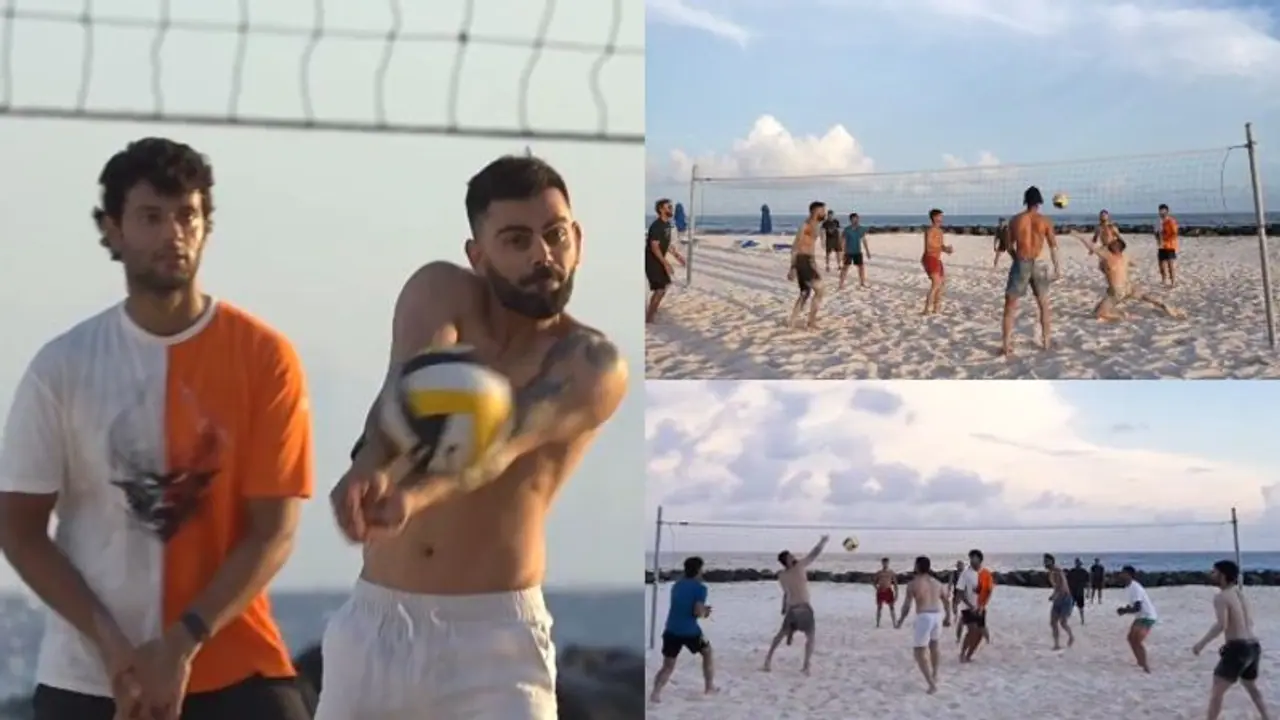 T20 WC 2024: Shirtless Virat Kohli leading India's beach volleyball game ahead of Super 8s goes viral (WATCH) T20 WC 2024: Shirtless Virat Kohli leading India's beach volleyball game ahead of Super 8s goes viral (WATCH)