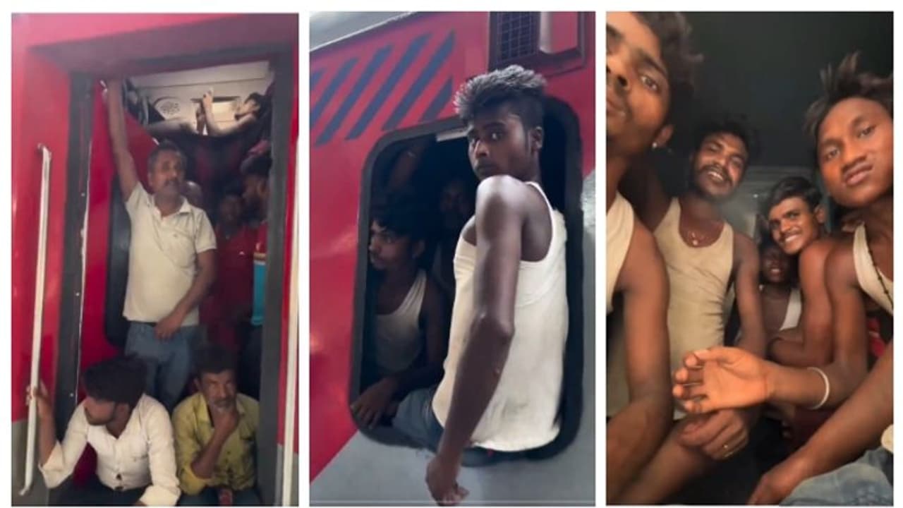 'ട്രെയിനിന്റെ ബാത്ത് റൂമില് മാത്രം പത്ത് പേര്'; ഇന്ത്യന് റെയില്വേയിലെ തിരക്കിന്റെ വീഡിയോ വൈറല് 'ട്രെയിനിന്റെ ബാത്ത് റൂമില് മാത്രം പത്ത് പേര്'; ഇന്ത്യന് റെയില്വേയിലെ തിരക്കിന്റെ വീഡിയോ വൈറല്