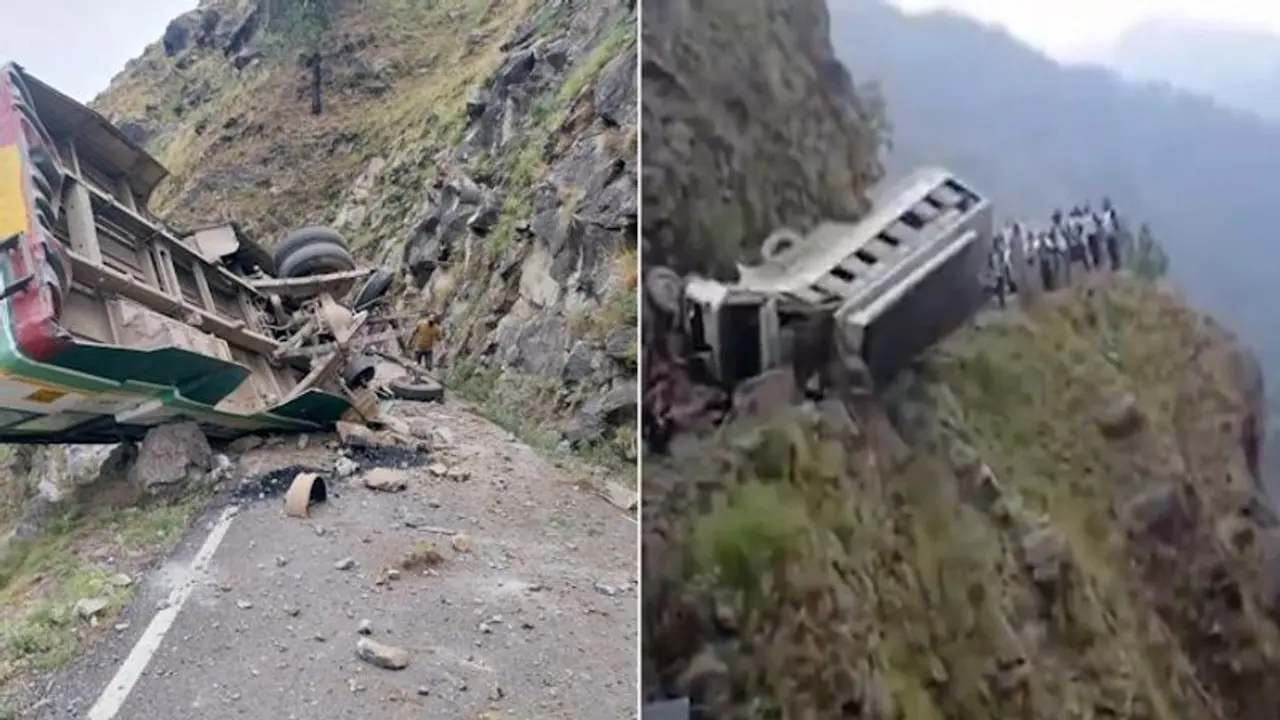 Himachal Pradesh accident: Four dead after bus falls into gorge in Shimla's Jubbal (WATCH) Himachal Pradesh accident: Four dead after bus falls into gorge in Shimla's Jubbal (WATCH)