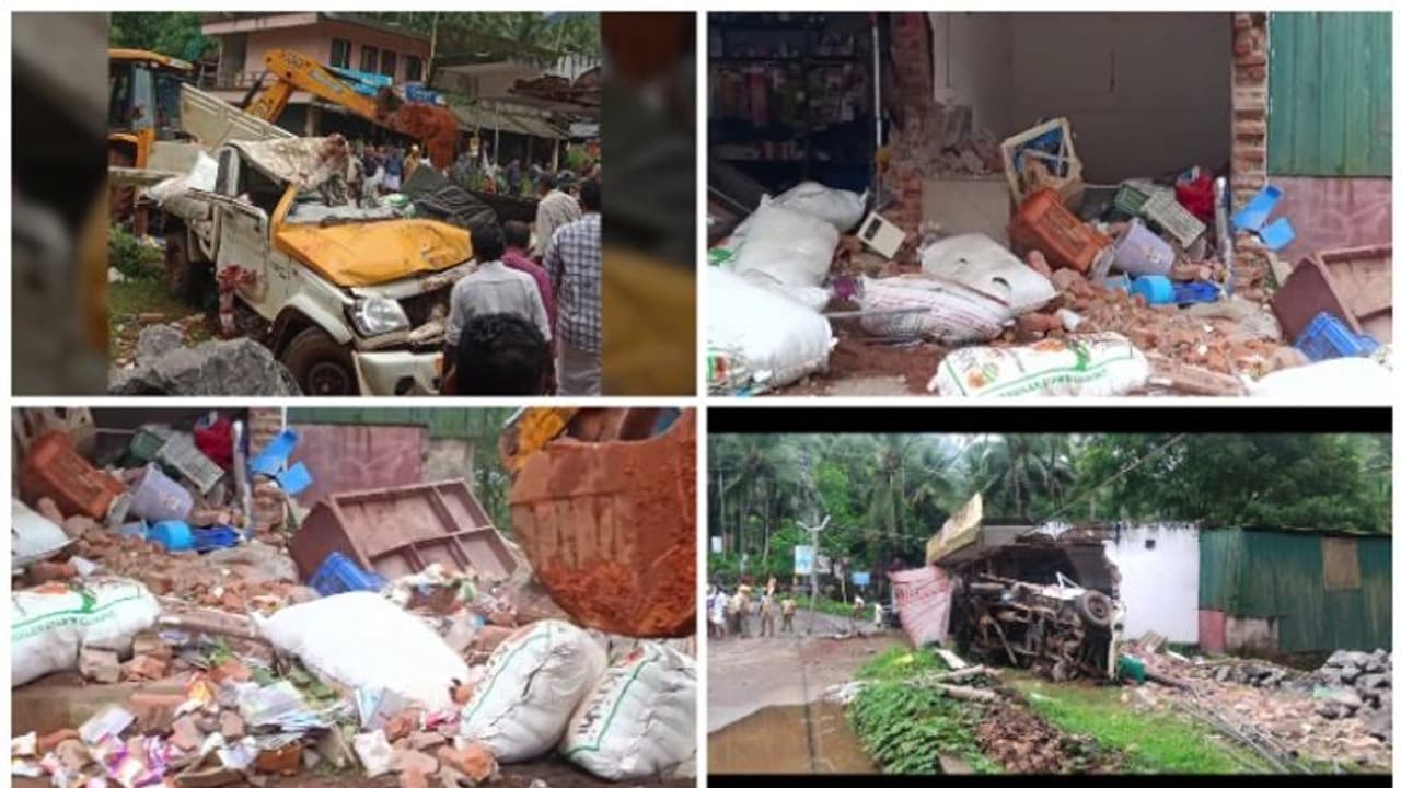 കടവരാന്തയിലിരുന്നവരുടെ ഇടയിലേക്ക് പാഞ്ഞുകയറി പിക്കപ്പ് ലോറി; 2 മരണം, 3 പേർക്ക് പരിക്ക്; ഒഴിവായത് വൻദുരന്തം കടവരാന്തയിലിരുന്നവരുടെ ഇടയിലേക്ക് പാഞ്ഞുകയറി പിക്കപ്പ് ലോറി; 2 മരണം, 3 പേർക്ക് പരിക്ക്; ഒഴിവായത് വൻദുരന്തം