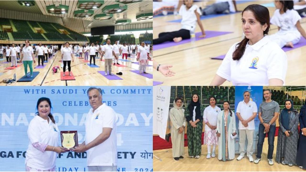 സൗദിയിൽ വിപുലമായ യോഗദിനാചരണം; ഇന്ത്യൻ എംബസിക്കൊപ്പം നേതൃത്വം നൽകിയത് സൗദി യോഗ കമ്മിറ്റിയും കായിക മന്ത്രാലയവും