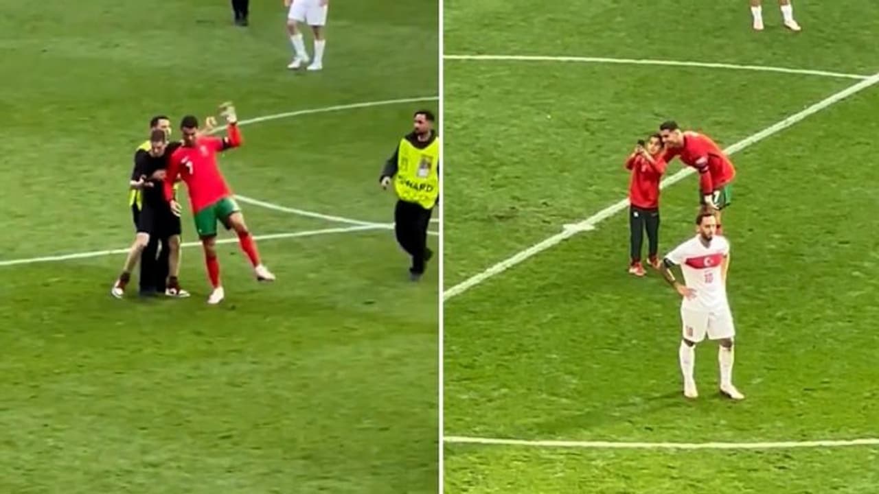 Euro 2024: Ronaldo mobbed by fans for selfies during Portugal vs Turkiye clash, young boy among them (WATCH) Euro 2024: Ronaldo mobbed by fans for selfies during Portugal vs Turkiye clash, young boy among them (WATCH)