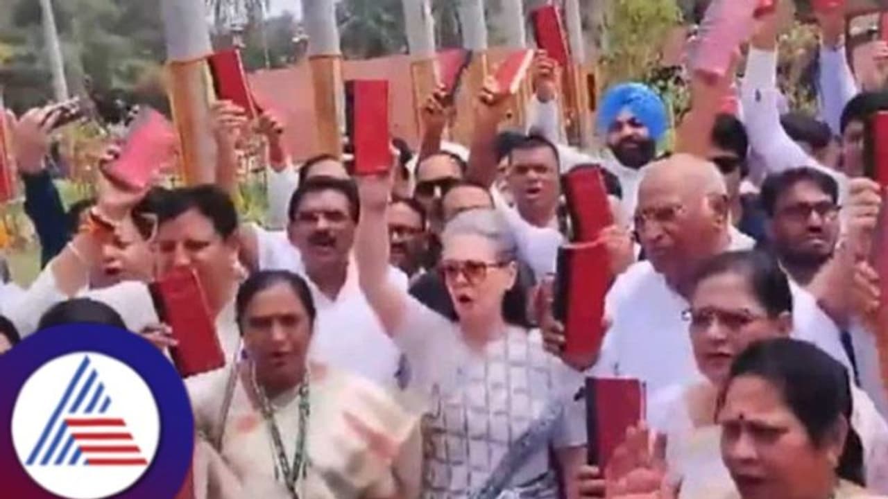 18ನೇ ಲೋಕಸಭೆ ಮೊದಲ ಅಧಿವೇಶನ: ಸಂವಿಧಾನದ ಪುಸ್ತಕ ಹಿಡಿದು ಬಂದ ಮೈತ್ರಿಕೂಟದ ಸದಸ್ಯರು!