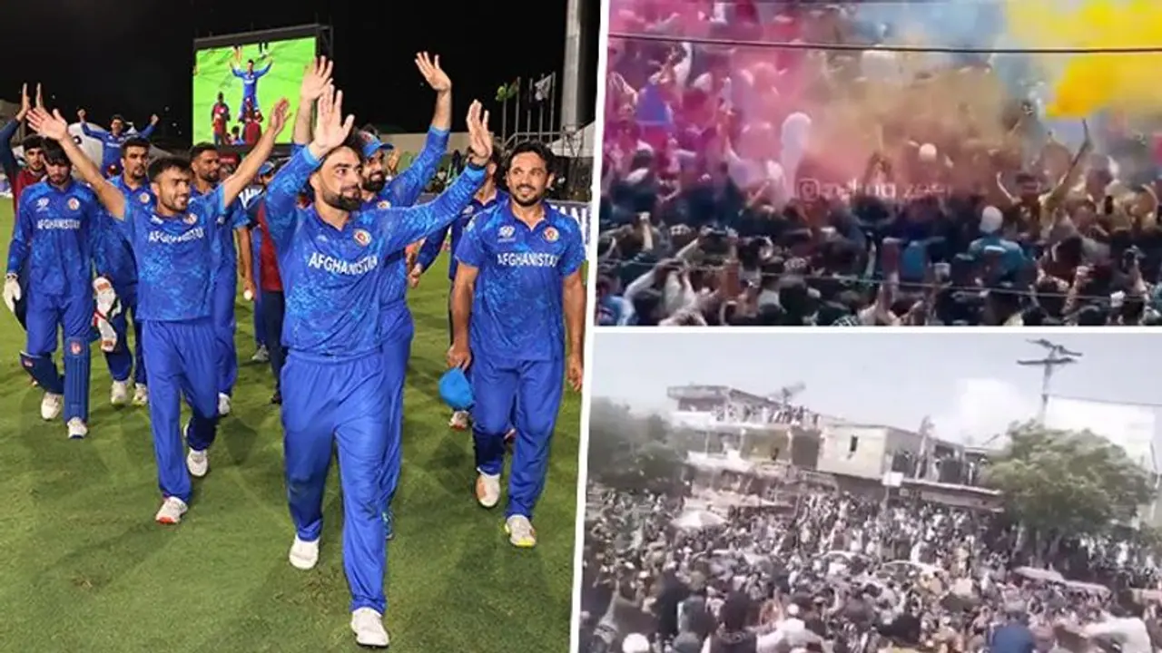 T20 WC 2024: Holi like celebrations erupt in Afghanistan, players dance after reaching 1st ever semis (WATCH) T20 WC 2024: Holi like celebrations erupt in Afghanistan, players dance after reaching 1st ever semis (WATCH)