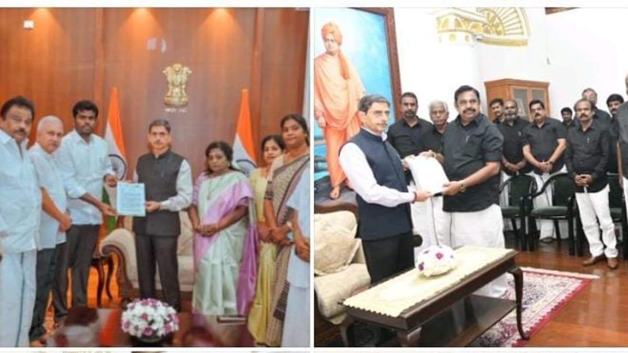 திமுகவிற்கு செக் வைக்க அண்ணாமலையை தொடர்ந்து ஆளுநரை சந்தித்த எடப்பாடி.!! என்ன புகார் கொடுத்தாங்க தெரியுமா.? திமுகவிற்கு செக் வைக்க அண்ணாமலையை தொடர்ந்து ஆளுநரை சந்தித்த எடப்பாடி.!! என்ன புகார் கொடுத்தாங்க தெரியுமா.?