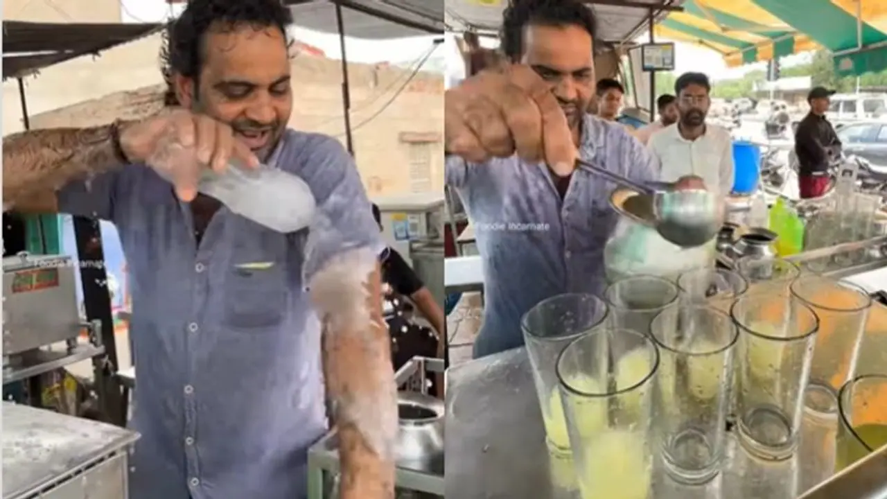Ajmer Shikanji Vendor's Unconventional Preparation Raises Hygiene Concerns on Instagram [watch]