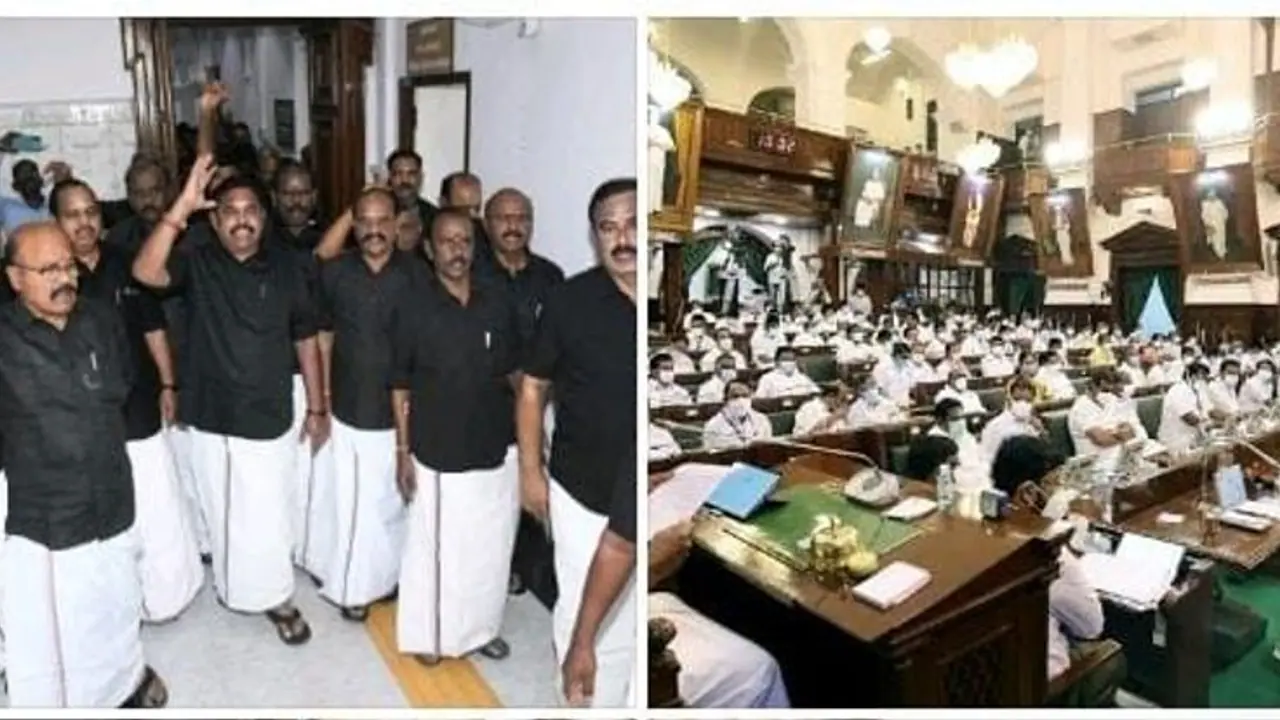 ADMK : கடும் அமளி.. சட்டசபையில் இருந்து அதிமுக கூட்டத்தொடர் முழுவதும் நீக்கம்.! சபாநாயாகர் அதிரடி அறிவிப்பு