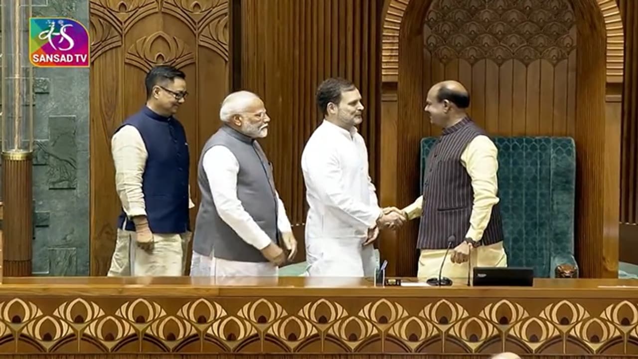 'You bowed down when shaking hands with PM': Rahul Gandhi criticizes Lok Sabha Speaker