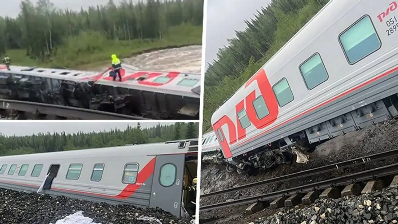 Russia train accident: 70 injured as nine bogies overturn into Komi river (WATCH)