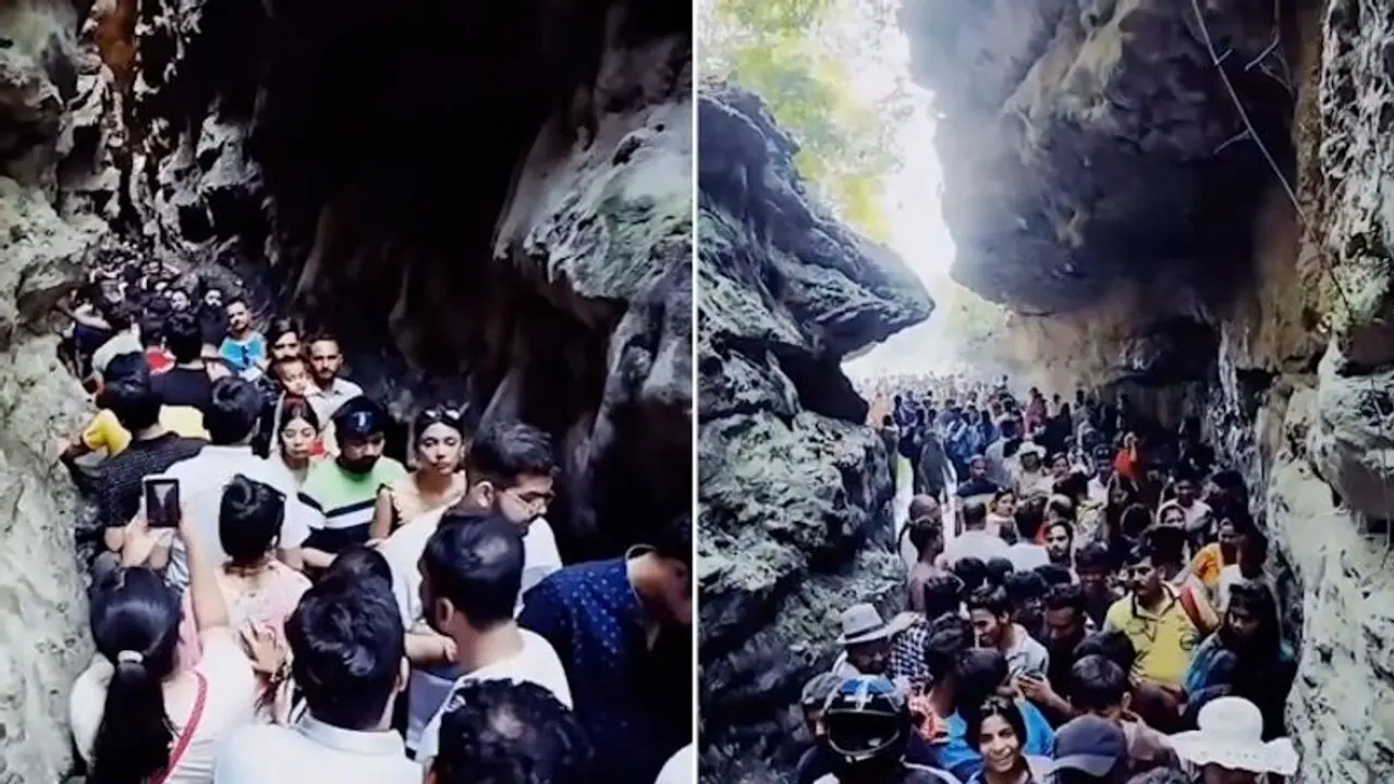 'All thanks to vloggers': Overcrowded Dehradun's Robber's Cave sparks fury among netizens (WATCH)