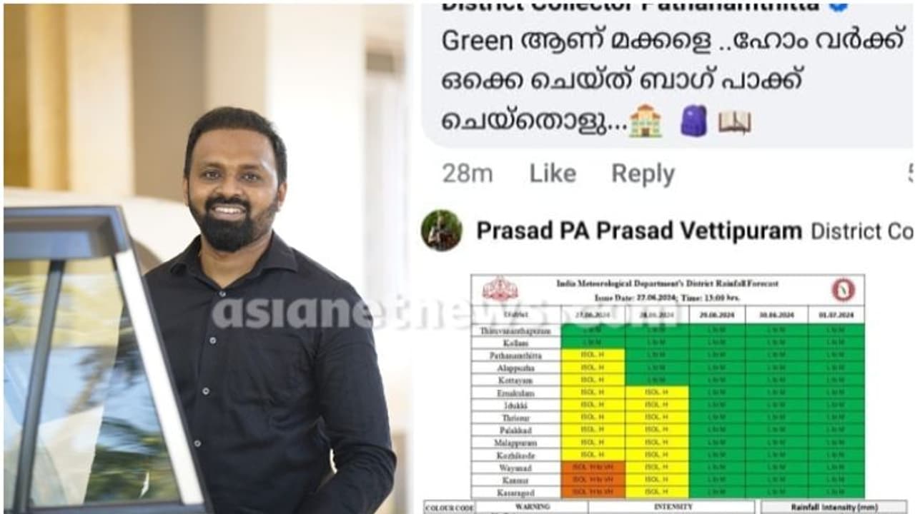 അവധിയൊന്നുമില്ല! 'ഗ്രീൻ ആണ് മക്കളെ, ഹോം വർക്കൊക്കെ ചെയ്ത് ബാഗ് പാക്ക് ചെയ്തോളു'; ജില്ലാ കളക്ടറുടെ മറുപടി, വൈറൽ
