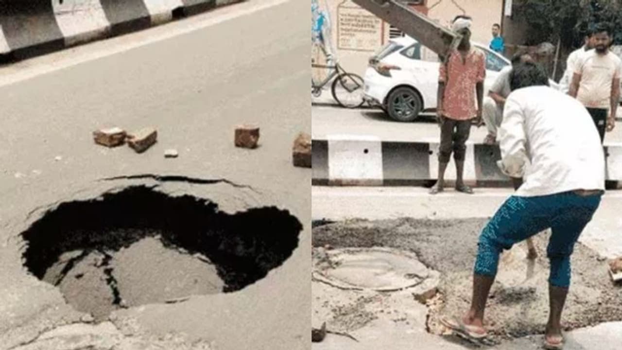 ಭಾರೀ ಮಳೆಗೆ ಬೃಹದಾಕಾರದ ಗುಂಡಿ ಬಿದ್ದ ಅಯೋಧ್ಯೆಯ ರಾಮಪಥ, 6 ಅಧಿಕಾರಿಗಳ ಅಮಾನತು ಮಾಡಿದ ಯೋಗಿ! ಭಾರೀ ಮಳೆಗೆ ಬೃಹದಾಕಾರದ ಗುಂಡಿ ಬಿದ್ದ ಅಯೋಧ್ಯೆಯ ರಾಮಪಥ, 6 ಅಧಿಕಾರಿಗಳ ಅಮಾನತು ಮಾಡಿದ ಯೋಗಿ!