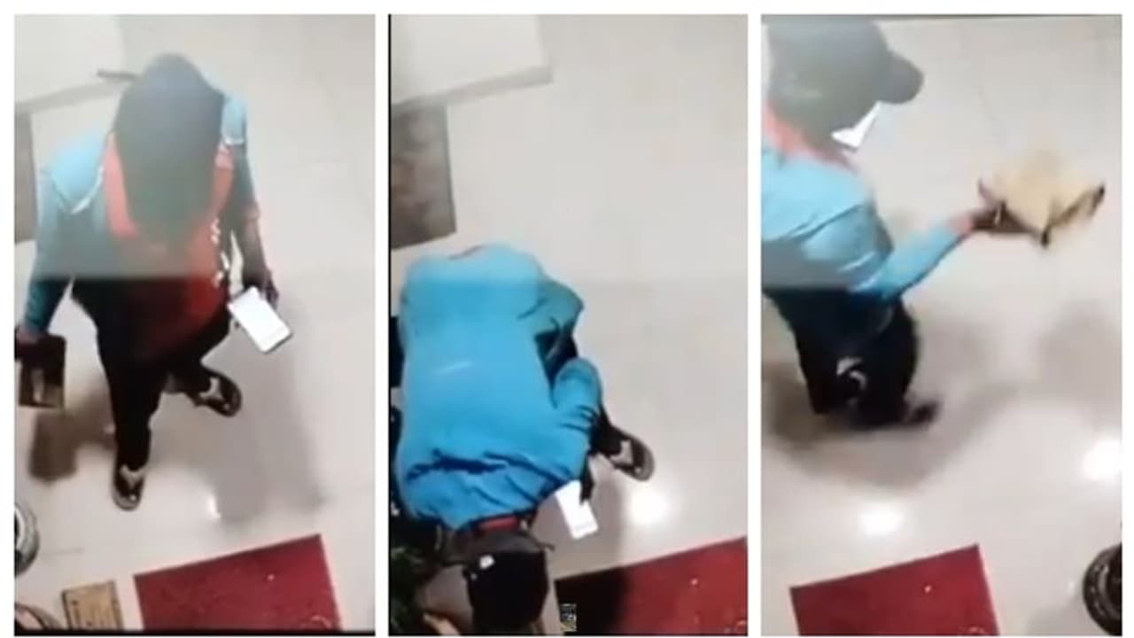 സൊമാറ്റോ ഡെലിവറി ഏജന്‍റ് ഭക്ഷണ പാക്കറ്റ് മോഷ്ടിക്കുന്ന സിസിടിവി ദൃശ്യം; ക്ഷമാപണം നടത്തി കമ്പനി