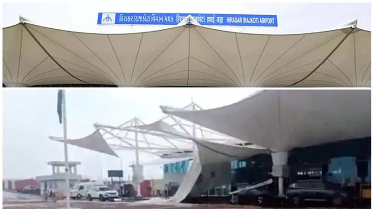 ദില്ലിക്ക് പിന്നാലെ ഗുജറാത്തിലെ രാജ്കോട്ട് വിമാനത്താവളത്തിലും മേൽക്കൂര തകർന്നുവീണു, അപകടത്തിൽ വിശദീകരണം തേടി