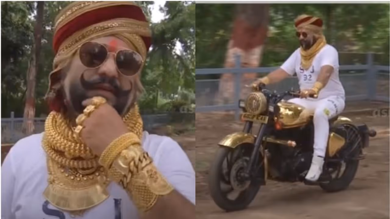 ദേഹത്ത് 5 കിലോ 400 ഗ്രാം തൂക്കമുള്ള സ്വർണാഭരണങ്ങള്, ഗോൾഡൻ ബുള്ളറ്റ്; ഇതാണ് 'പൊൻ' മാൻ പ്രേം സിംഗ് ദേഹത്ത് 5 കിലോ 400 ഗ്രാം തൂക്കമുള്ള സ്വർണാഭരണങ്ങള്, ഗോൾഡൻ ബുള്ളറ്റ്; ഇതാണ് 'പൊൻ' മാൻ പ്രേം സിംഗ്