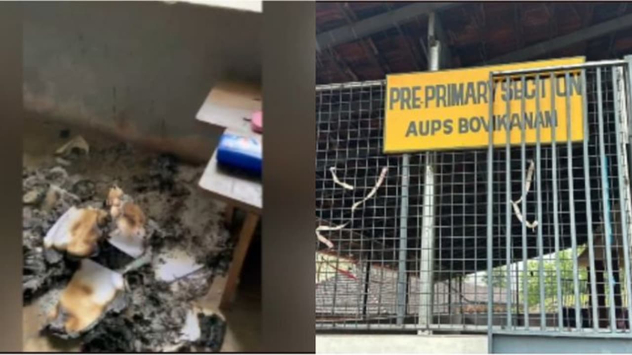 കുട്ടികളുടെ പുസ്‌തകങ്ങൾ തീയിട്ട് നശിപ്പിച്ചു; സ്കൂളിൽ സാമൂഹ്യ വിരുദ്ധരുടെ അതിക്രമം