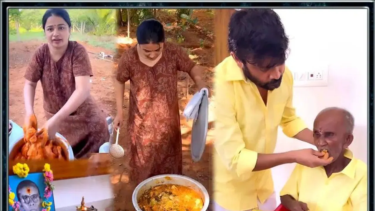 அப்பாவுக்கு ஆசையாக பிரியாணி ஊட்டி விட்ட கவிஞர் சினேகன்.. வைரலாகும் வீடியோ.. 