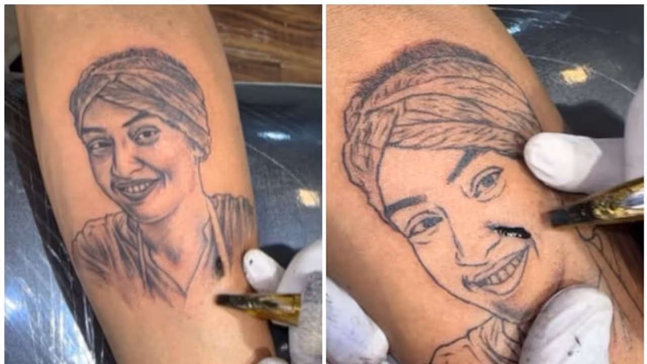 ചന്ദ്രികയുടെ മുഖം കൈയിൽ ടാറ്റൂ ചെയ്ത യുവാവ്, കാരണം പറഞ്ഞതിങ്ങനെ; കമന്‍റുകളിൽ നിറഞ്ഞ് കളിയാക്കലും പരിഹാസവും