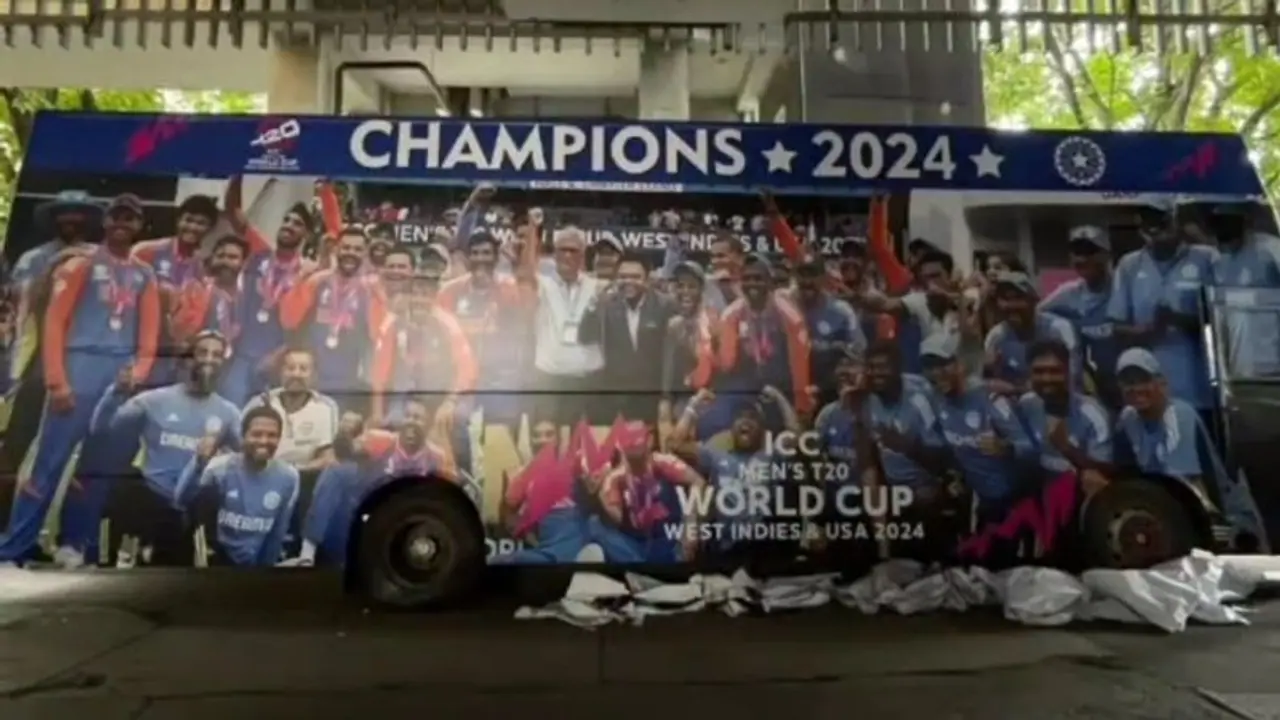 REVEALED! First glimpse of T20 World Cup winning Indian team's open bus for victory parade in Mumbai (WATCH) REVEALED! First glimpse of T20 World Cup winning Indian team's open bus for victory parade in Mumbai (WATCH)