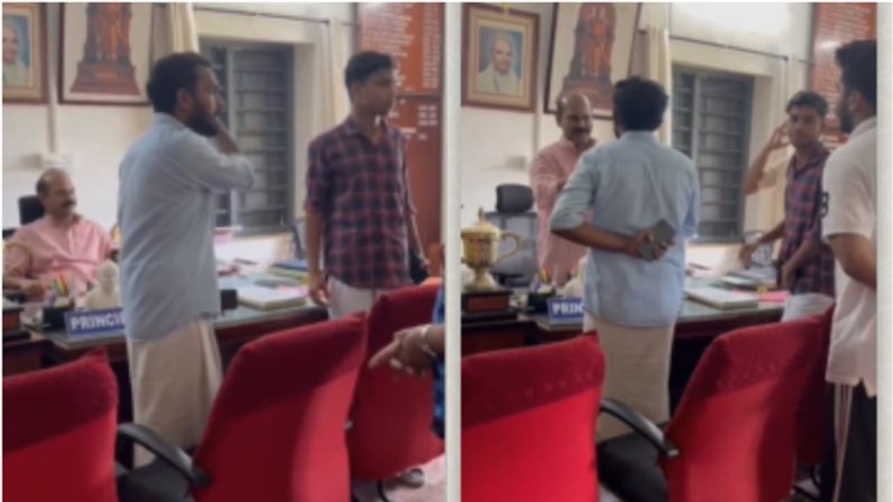 ഹൈക്കോടതി വിധി മറികടന്ന് എസ്എഫ്ഐയുടെ വിദ്യാഭ്യാസ ബന്ദ്; എൻഎസ്എസ് കോളേജിൽ കെഎസ് യു പ്രിൻസിപ്പാൾ വാക്കേറ്റം