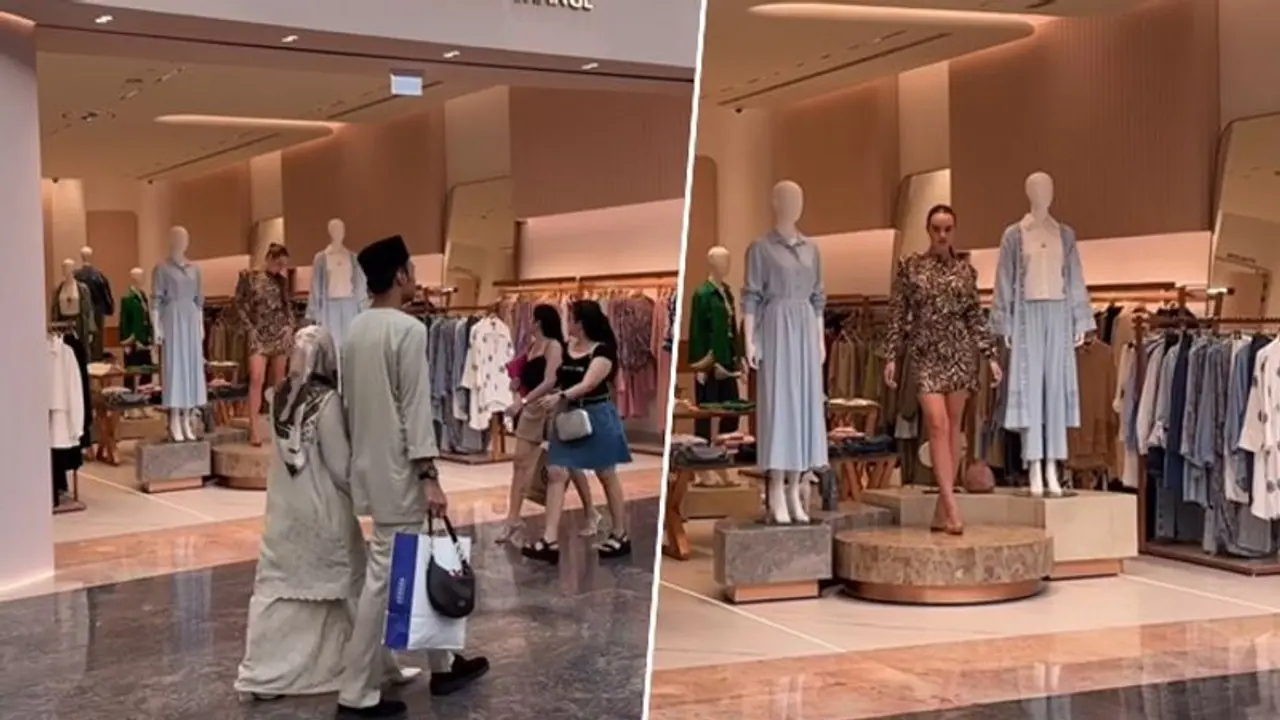 Viral video: Female model stands on display at clothing store in Dubai mall; netizens react (WATCH)