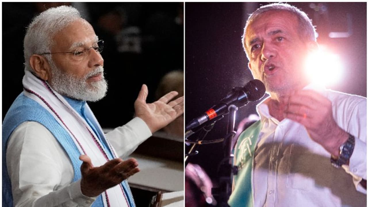 ഇറാൻ പ്രസിഡൻ്റ് മസൂദ് പെസഷ്ക്കിനെ അഭിനന്ദിച്ച് മോദി, 'നയതന്ത്രബന്ധം ശക്തിപ്പെടുത്താൻ ഒരുമിച്ച് പ്രവർത്തിക്കാം' ഇറാൻ പ്രസിഡൻ്റ് മസൂദ് പെസഷ്ക്കിനെ അഭിനന്ദിച്ച് മോദി, 'നയതന്ത്രബന്ധം ശക്തിപ്പെടുത്താൻ ഒരുമിച്ച് പ്രവർത്തിക്കാം'