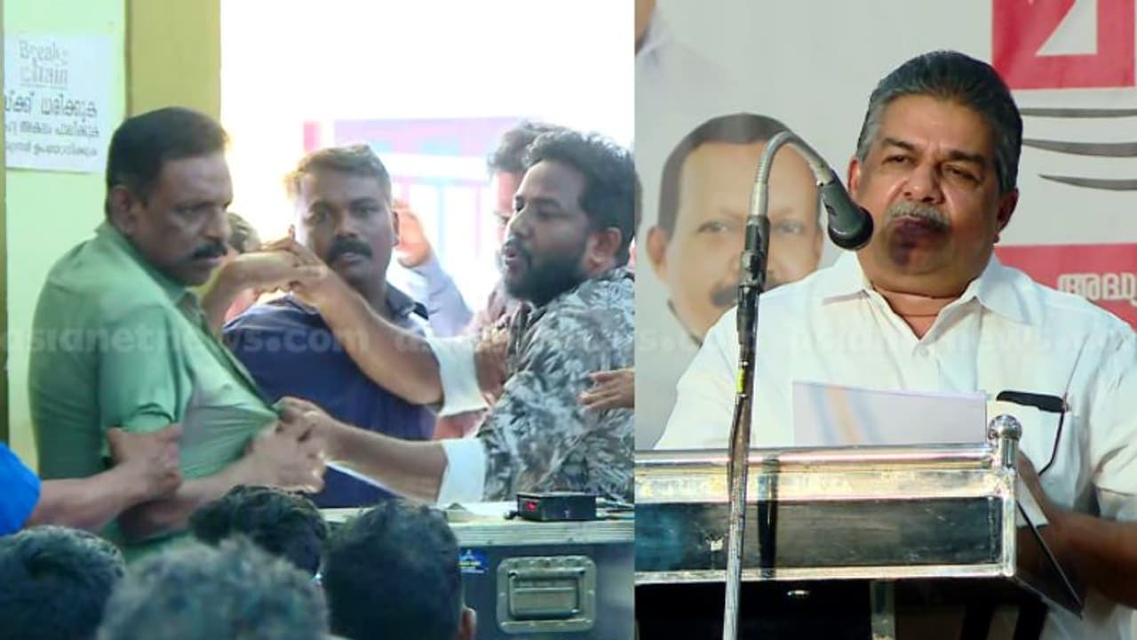 പിണറായി സര്ക്കാരിൻ്റെ നേട്ടം പറഞ്ഞ് മന്ത്രിയുടെ പ്രസംഗം, സദസിൽ നിന്ന് കൂകിവിളി; പിടിച്ചുമാറ്റി പൊലീസ് പിണറായി സര്ക്കാരിൻ്റെ നേട്ടം പറഞ്ഞ് മന്ത്രിയുടെ പ്രസംഗം, സദസിൽ നിന്ന് കൂകിവിളി; പിടിച്ചുമാറ്റി പൊലീസ്