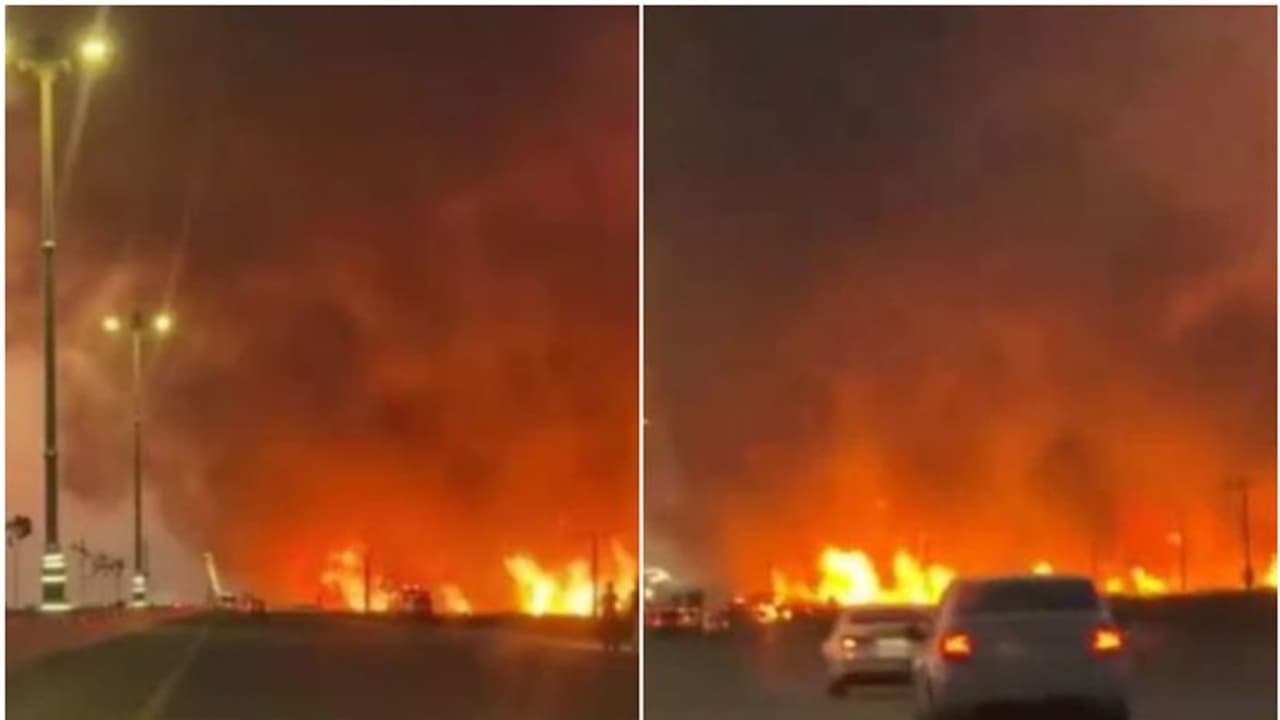 സൗദി അറേബ്യയിലെ അല്ഖസീമില് വന് തീപിടിത്തം സൗദി അറേബ്യയിലെ അല്ഖസീമില് വന് തീപിടിത്തം