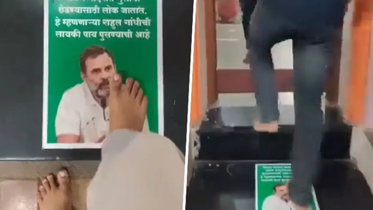 டோர் மேட்டில் ராகுல் காந்தி படம்.. இந்துக்களுக்கு எதிரான கருத்துகளுக்கு பதிலடி.. வைரலாகும் சர்ச்சை வீடியோ!