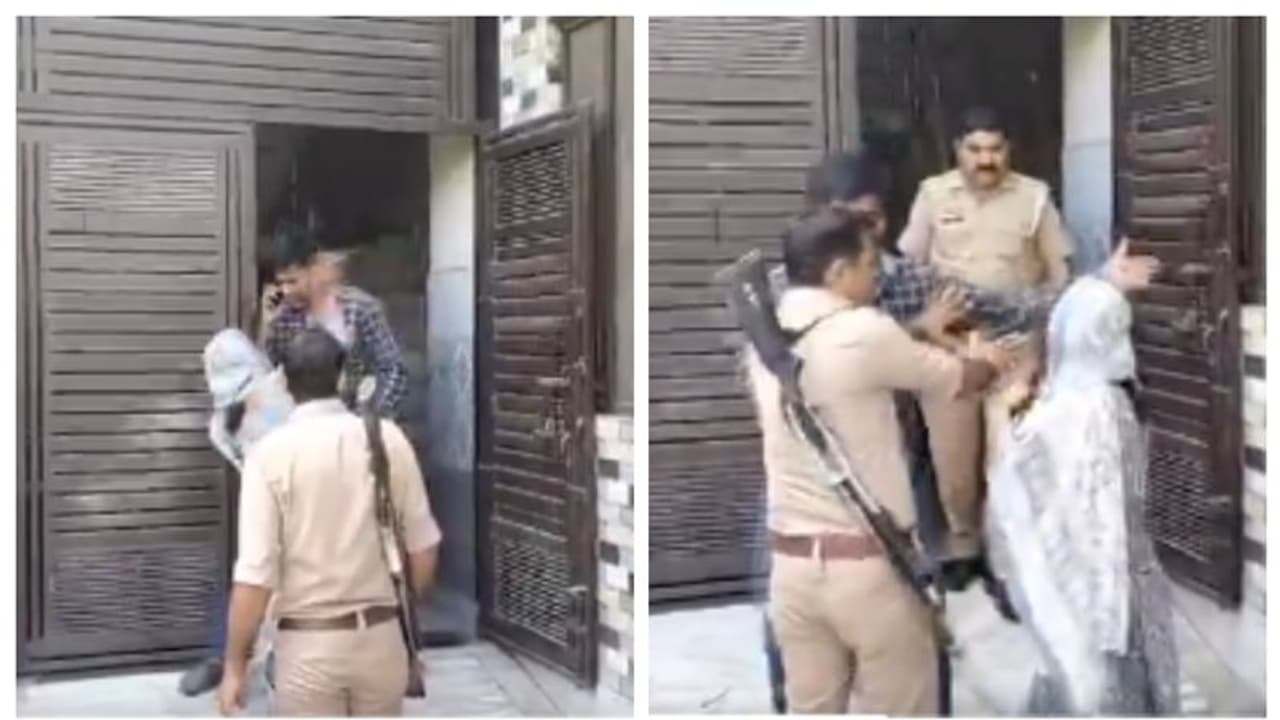 ഭർത്താവിനെ കാമുകിയോടൊപ്പം പിടികൂടി, പിന്നാലെ പോലീസിന് മുന്നിൽവച്ച് തമ്മിൽതല്ലി ഭാര്യയും ഭർത്താവും;വീഡിയോ വൈറൽ