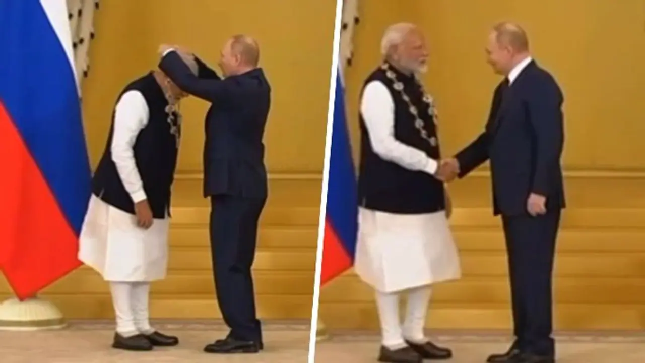 PM Modi conferred with Russia’s highest civilian honour Order of St Andrew the Apostle | WATCH