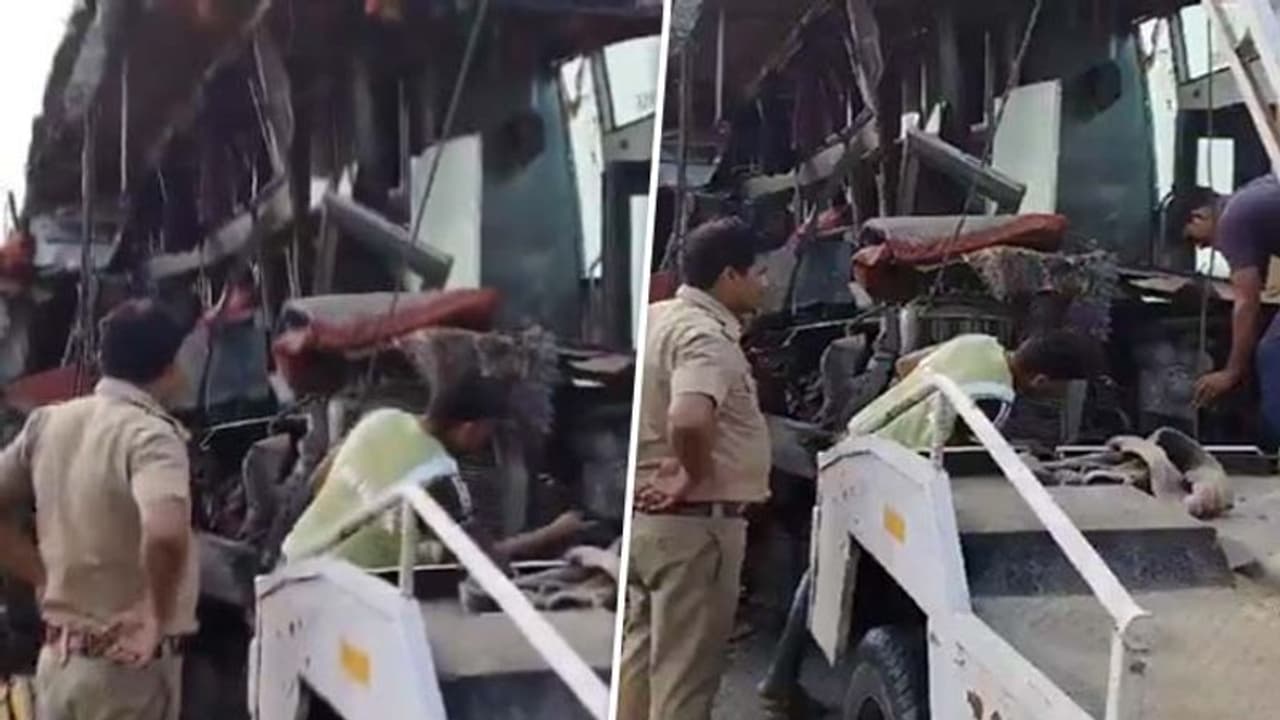 Unnao bus accident: 18 dead, 17 hurt in bus tanker collision on Lucknow Agra Expressway Unnao bus accident: 18 dead, 17 hurt in bus tanker collision on Lucknow Agra Expressway