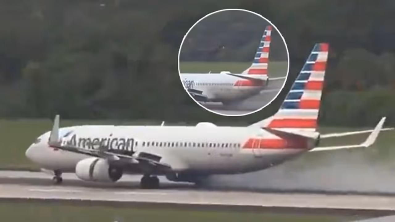 Florida: American Airlines flight with 174 passengers onboard loses tyre during takeoff, catches fire (WATCH)
