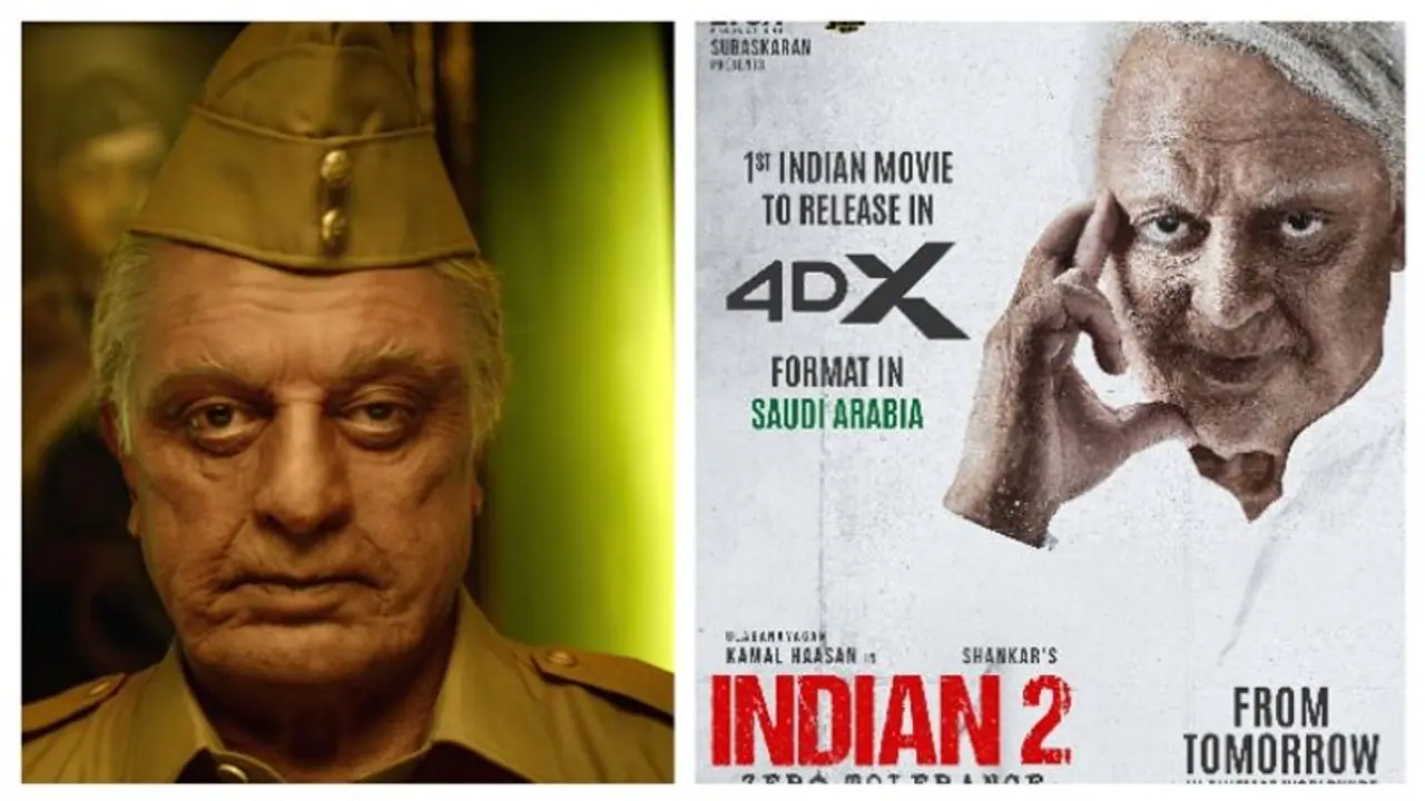 4DX திரையரங்கில் வெளியாகும் முதல் இந்திய திரைப்படம் என பெருமையை பெரும் 'இந்தியன் 2'! லைகா வெளியிட்ட தகவல்!