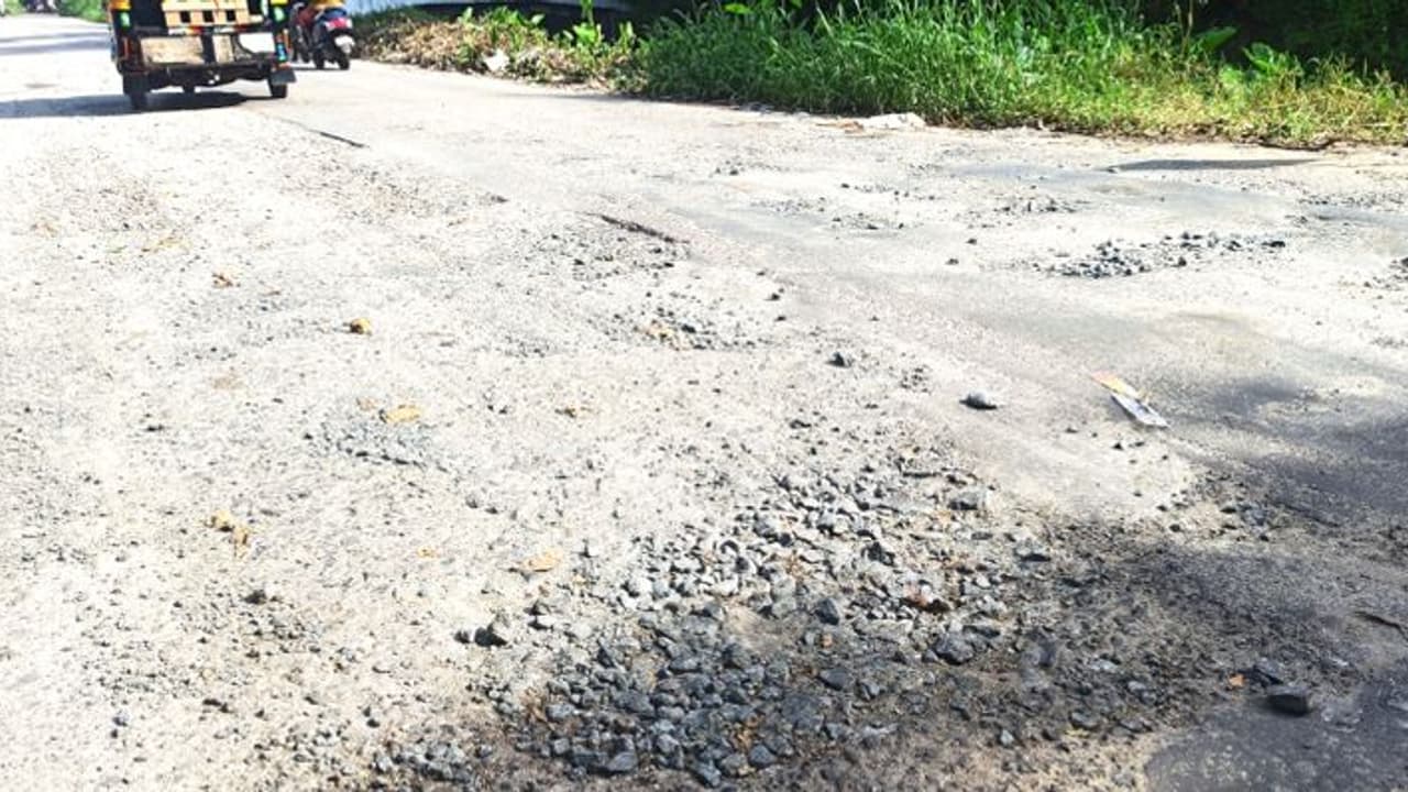 ഡാണാപ്പടി കായംകുളം പാതയിൽ കുഴികളെണ്ണി മടുത്ത് നാട്ടുകാർ, മഴ പെയ്തതോടെ അപകടമൊളിപ്പിച്ച് റോഡിലെ കുഴികൾ ഡാണാപ്പടി കായംകുളം പാതയിൽ കുഴികളെണ്ണി മടുത്ത് നാട്ടുകാർ, മഴ പെയ്തതോടെ അപകടമൊളിപ്പിച്ച് റോഡിലെ കുഴികൾ