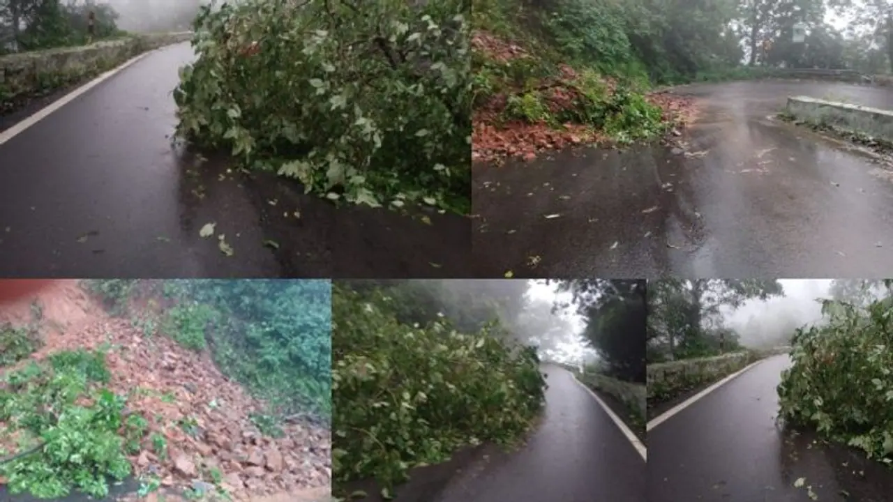 Karnataka rains: Hill collapse threatens road closure at Agumbe ghat in Shivamogga, traffic diverted Karnataka rains: Hill collapse threatens road closure at Agumbe ghat in Shivamogga, traffic diverted