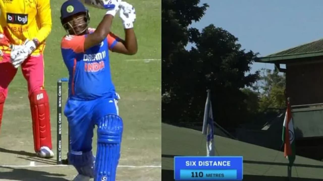 കലിപ്പ് തീര്ത്ത് സഞ്ജു! 110 മീറ്ററിന്റെ കൂറ്റന് സിക്സര്; പന്ത് വീണത് ഡ്രസിംഗ് റൂമിന്റെ മേല്ക്കൂരയില് കലിപ്പ് തീര്ത്ത് സഞ്ജു! 110 മീറ്ററിന്റെ കൂറ്റന് സിക്സര്; പന്ത് വീണത് ഡ്രസിംഗ് റൂമിന്റെ മേല്ക്കൂരയില്