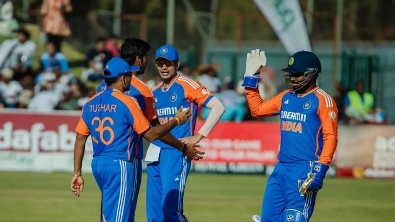 Sanju Samson, Shivam Dube and Mukesh Kumar lead India to 42 run win over Zimbabwe, secure T20I series 4 1 Sanju Samson, Shivam Dube and Mukesh Kumar lead India to 42 run win over Zimbabwe, secure T20I series 4 1