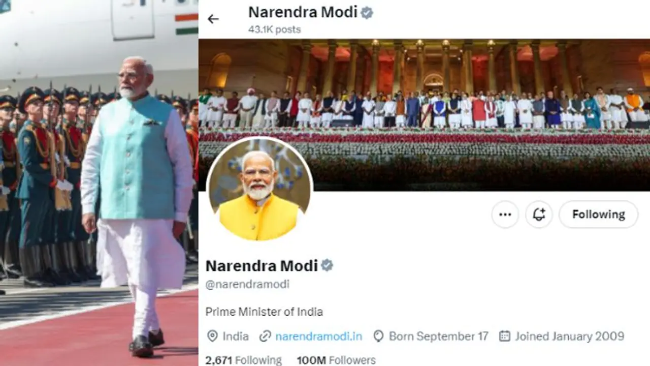 PM Modi Surpasses 100 Million Followers, Becomes Most Followed World Leader on X