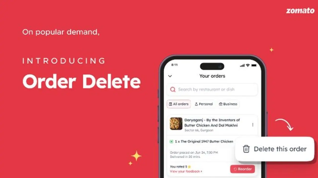 'Wife checks order history': Zomato introduces 'Delete Order' option in response to customer demand from 2023