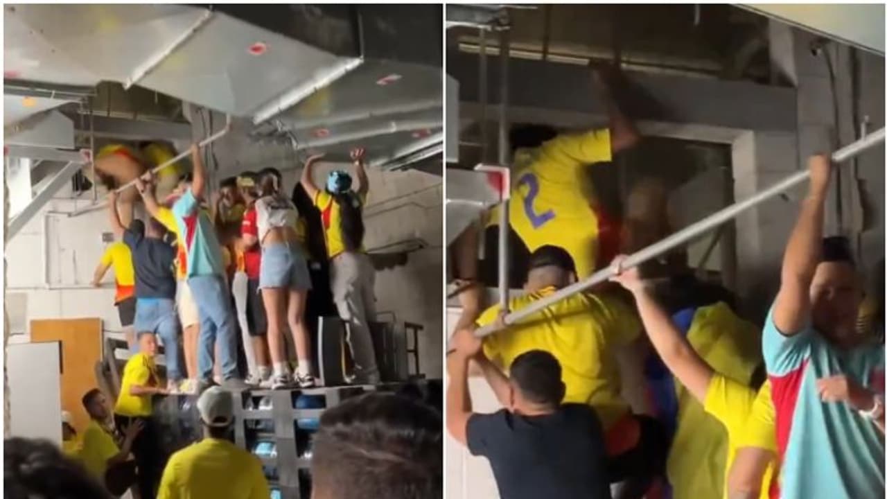 ഷോക്കിംഗ് വീഡിയോ! വെന്റിലേറ്റര് സിസ്റ്റത്തിലൂടെ സ്റ്റേഡിയത്തിലേക്ക് കടക്കാന് ശ്രമിച്ച് കൊളംബിയ ആരാധകര് ഷോക്കിംഗ് വീഡിയോ! വെന്റിലേറ്റര് സിസ്റ്റത്തിലൂടെ സ്റ്റേഡിയത്തിലേക്ക് കടക്കാന് ശ്രമിച്ച് കൊളംബിയ ആരാധകര്