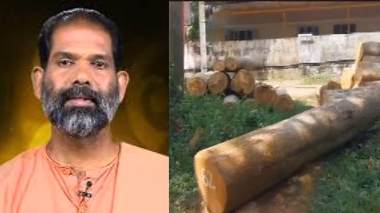 സർക്കാർ ഭൂമിയിൽ നിന്ന് 10 ലക്ഷത്തിന്‍റെ തേക്ക് മരം മുറിച്ചു; സ്വാമി സാന്ദ്രാനന്ദക്കെതിരെ കേസെടുത്ത് പൊലീസ്