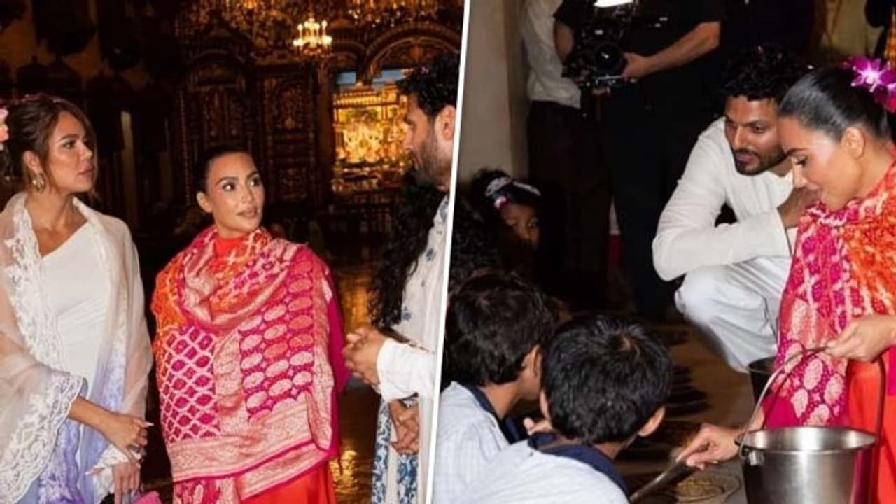 Kim Kardashian and Khloe Kardashian perform seva, serve food at ISKCON Temple in Mumbai; photos go viral
