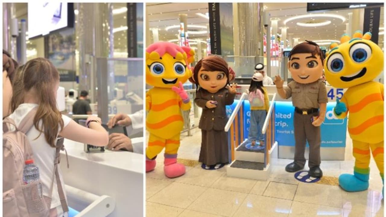 കുട്ടികൾക്ക് പ്രത്യേക എമിഗ്രേഷൻ കൗണ്ടർ, പാസ്‍പോർട്ട് സ്വയം സ്റ്റാമ്പ് ചെയ്യാം; വർണാഭമായ വരവേൽപ്പൊരുക്കി ദുബൈ