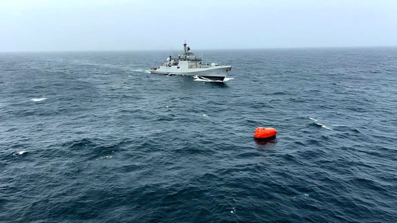 Indian Navy’s INS Teg rescues 8 Indians, one Sri Lankan national from capsized tanker MV Prestige Falcon