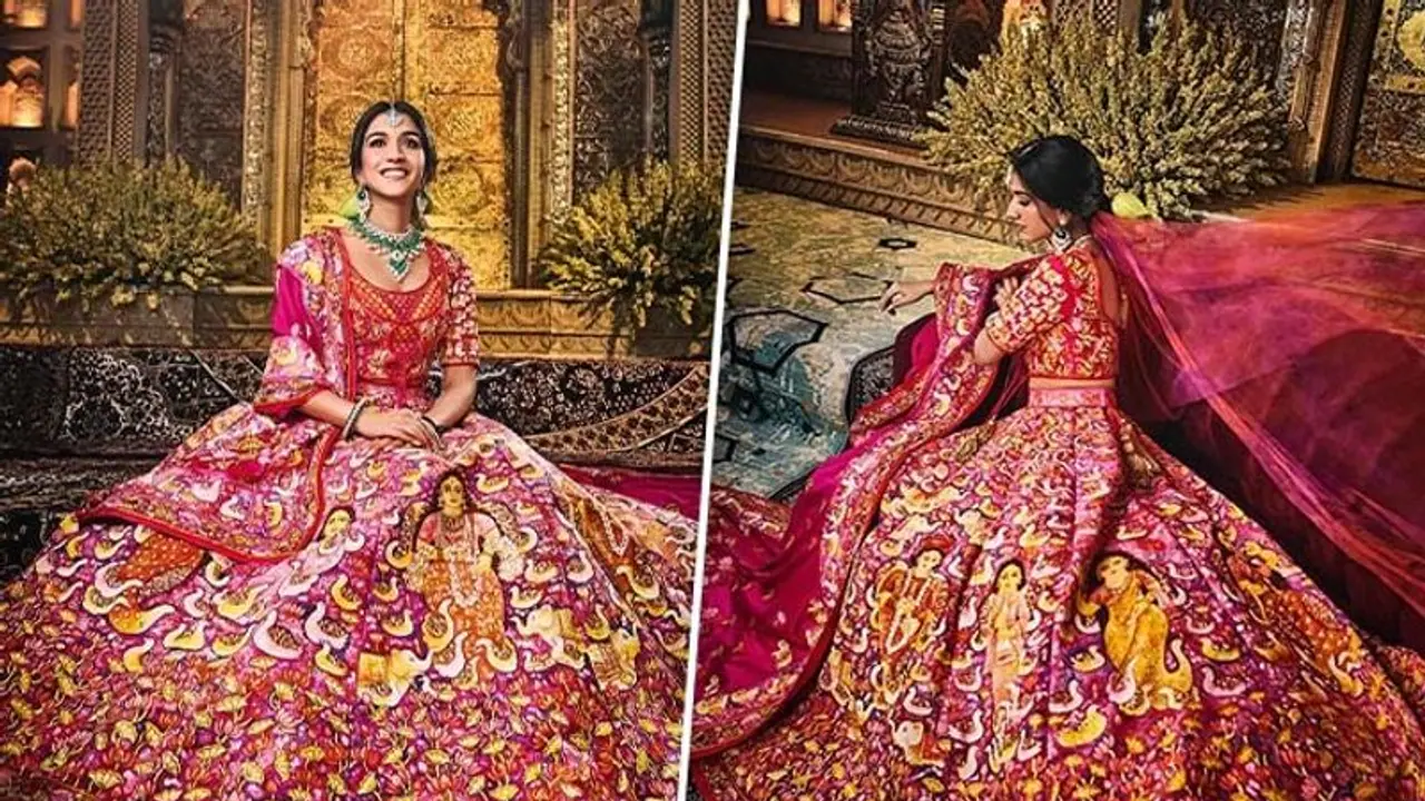 Why did Radhika Merchant's 'Shubh Aashirwad' lehenga have animals printed on it?