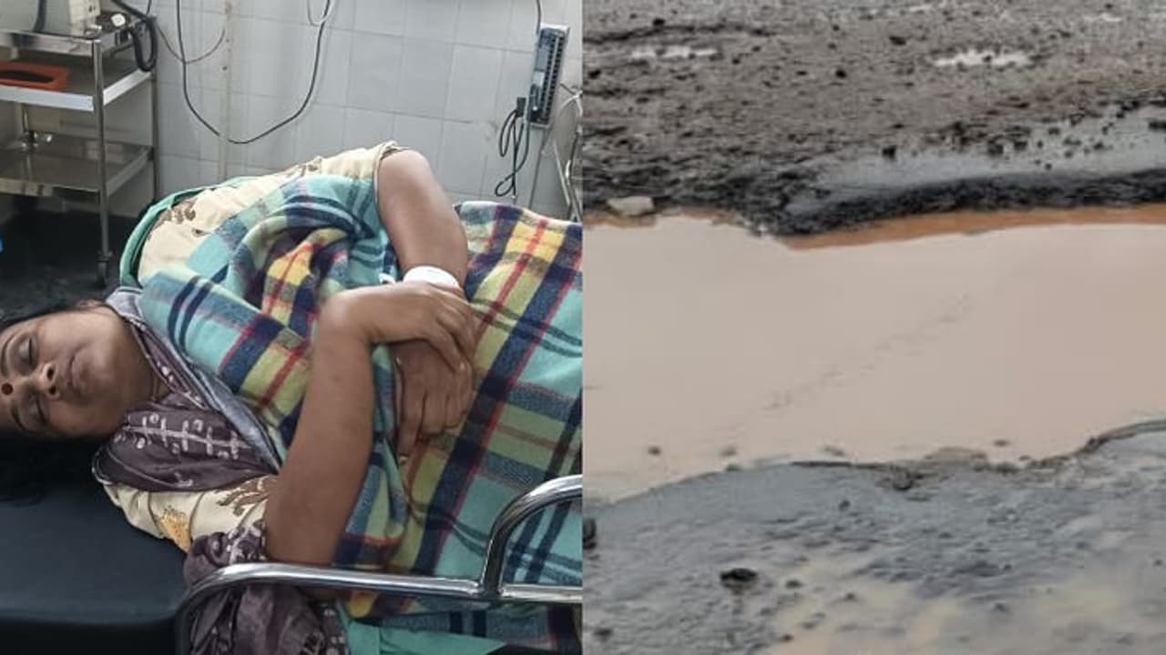 ബൈക്ക് റോഡിലെ വെള്ളം നിറഞ്ഞ കുഴിയിൽ വീണു, അമ്മയ്ക്കും മകനും പരുക്ക്; നടുവൊടിച്ച് തൃശൂർ കാഞ്ഞാണി റോഡിലെ കുഴികൾ